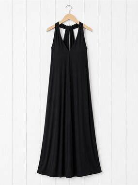 Massimo Dutti Black Midi Dress Size L NWT